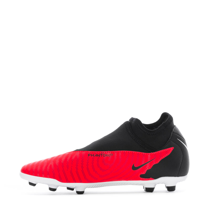 Men's black and red soccer cleat with PHANTOMS logo and Nike swoosh