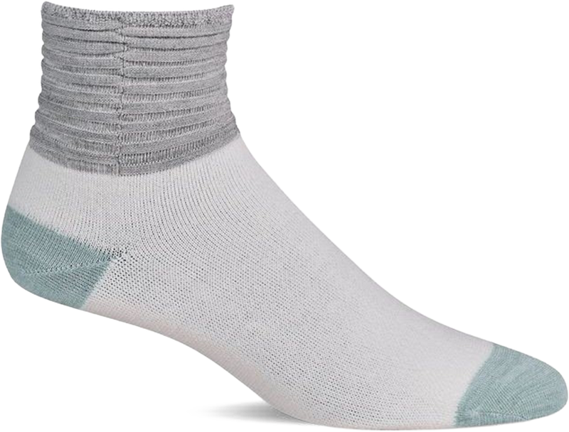 Quarter turn view Women's Sockwell Sock style name Pleated in color Natural. Sku: LD255W-015