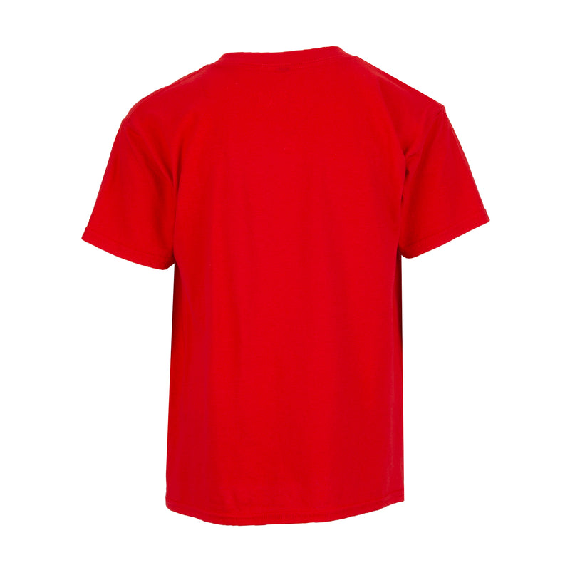 Youth red T-shirt with plain back