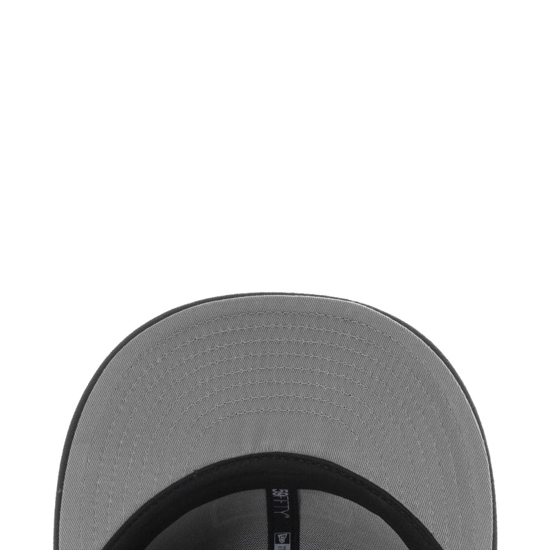 Light gray underside of the brim with visible stitching and fabric texture