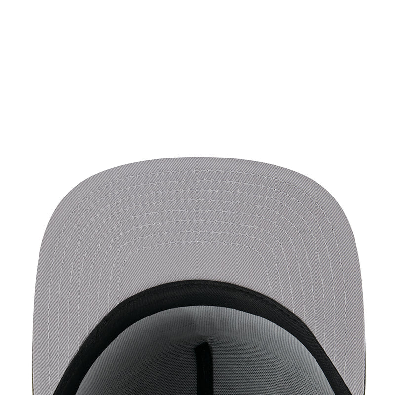 Light gray A-frame baseball cap with black inner band
