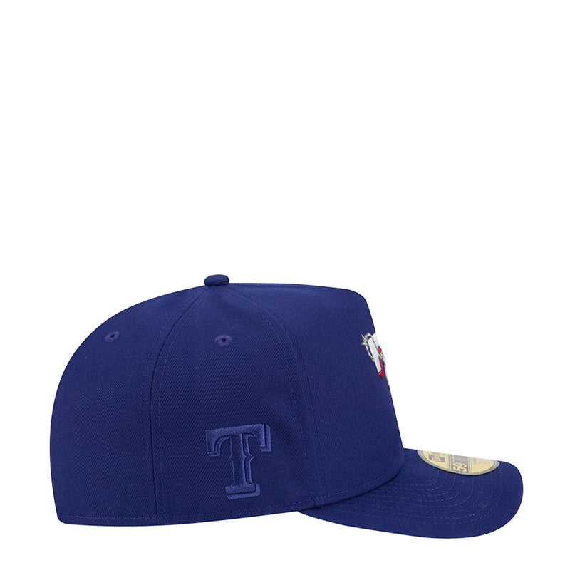 Navy blue baseball cap with small embroidered side detail and curved brim