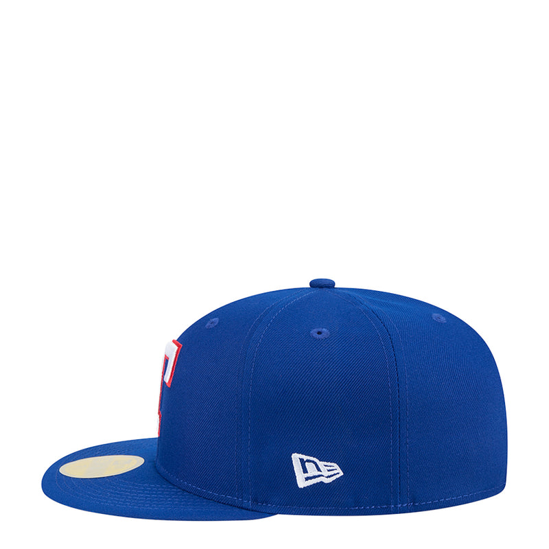 Blue baseball cap with New Era logo on side