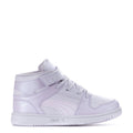 Kids high-top sneakers in light lilac with lace-up front and Puma logo on side