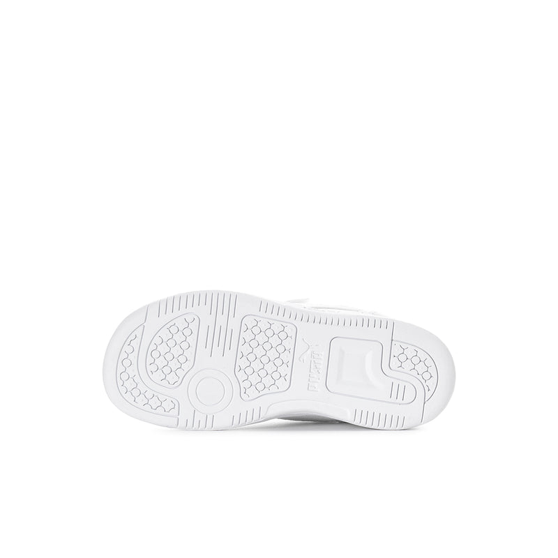 White toddler sneaker outsole with textured traction tread