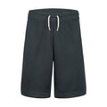 Youth relaxed mesh shorts in dark smoke grey, elastic waistband with drawstring