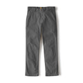 Men's relaxed straight dungaree pants in gravel gray, front view with belt loops.