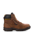 Women’s Caterpillar CT WP work boots, leather brown with CAT logo and laces