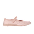 Women’s blush Mary Jane flats with hook strap and quilted texture