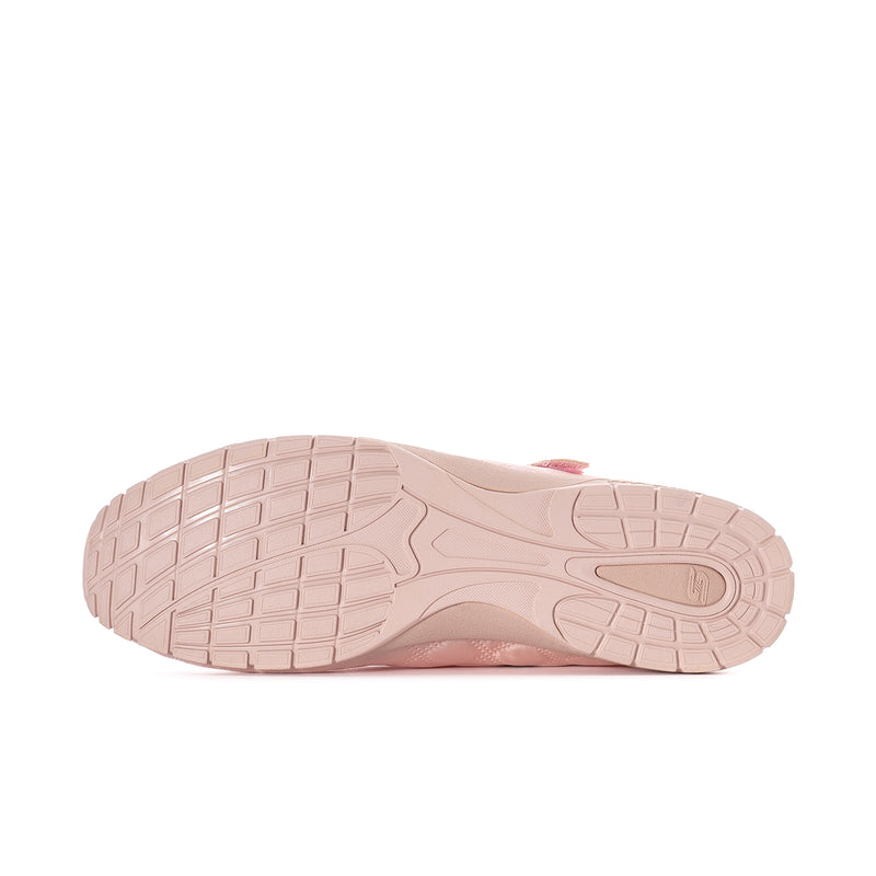 Women’s blush Mary Jane flats, outsole view with tread pattern