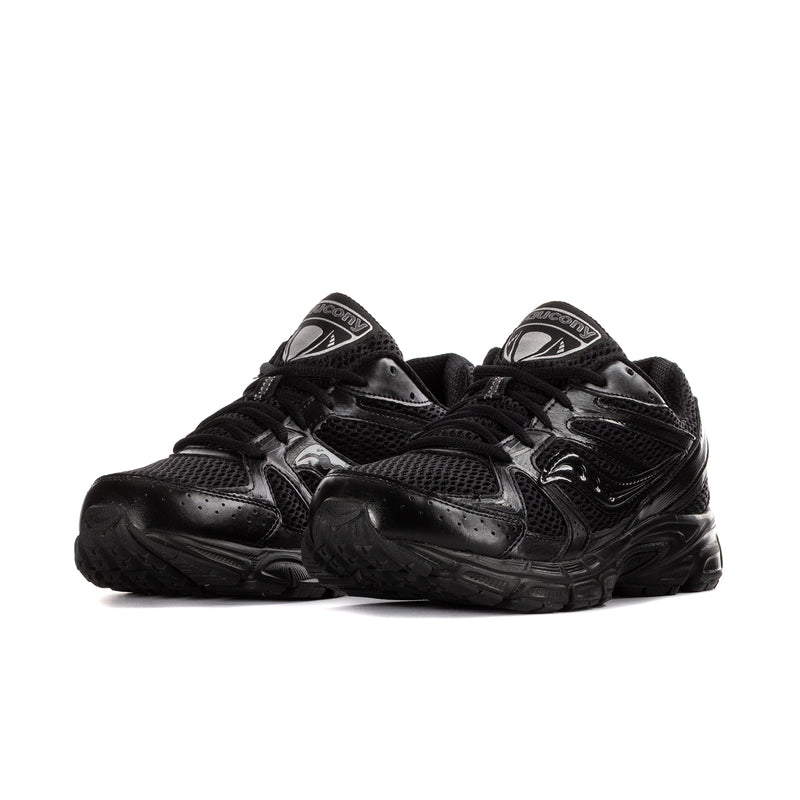 Men's black Saucony running shoes, lace-up with mesh and synthetic panels