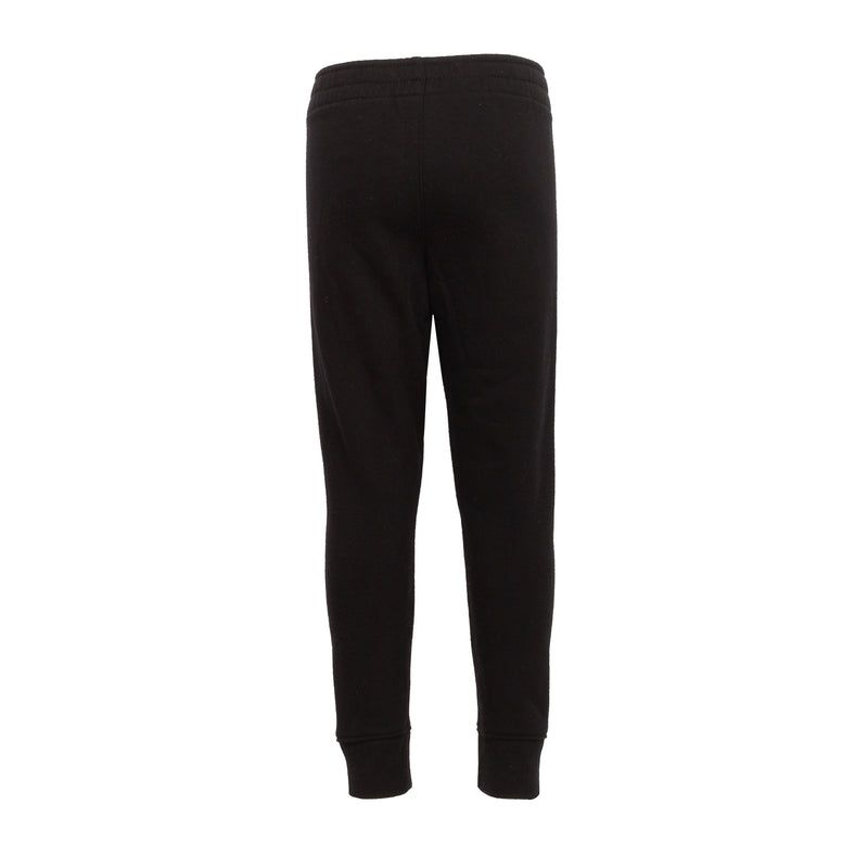 Toddler black jogger pants, back view