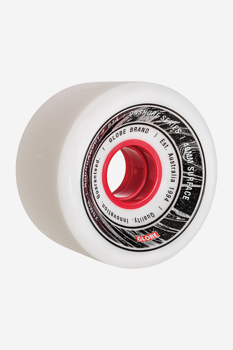 Roundabout Onshore Wheel 70mm white with red core and Globe branding