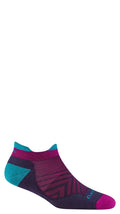 Women's Darn Tough Socks style name Run No Show Tab Ultra Light Cushion in color Blackberry. Sku: 1047-BLACKBERRY
