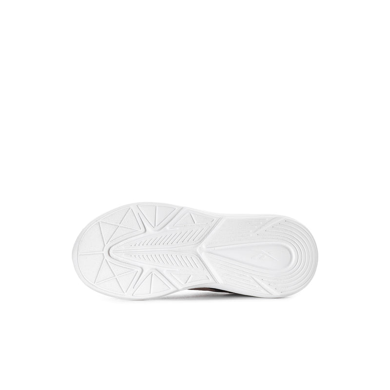 Kids black running shoe outsole with white tread pattern