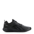 Youth Reebok Rush Runner slip-on sneakers in black, leather-look upper with laces