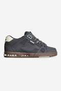 Side view of Sabre Lead Gum sneaker with dark grey upper and tan gum sole