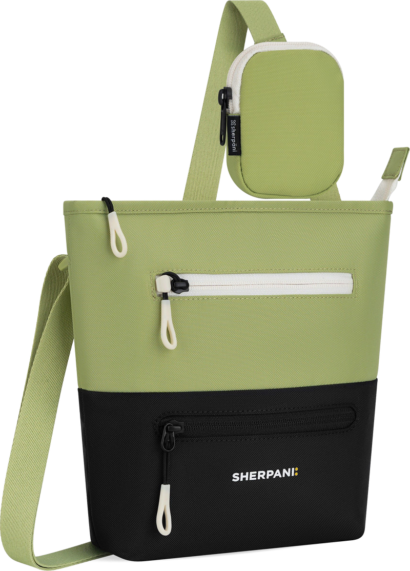 Quarter turn view Women's Sherpani Hand Bag style name Sadie in color Palm. Sku: 26-SADIE03110