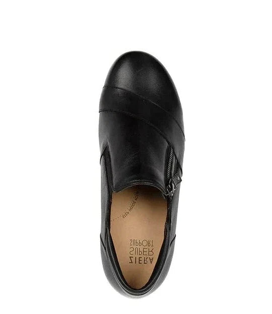 Women's Ziera Sage in Black Leather. Sku: ZR10036BLALE