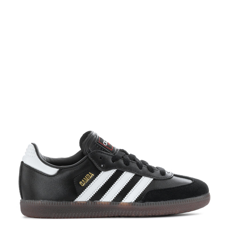 Kids' Samba Classic low-top sneakers in black with white three-stripe detailing
