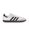 Men's adidas Samba Classic sneakers in white with black stripes and gum rubber sole