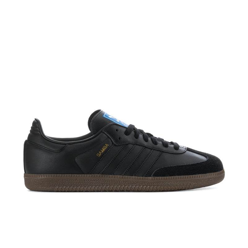 Black low-top adidas Samba OG sneakers with gum sole and lace-up closure