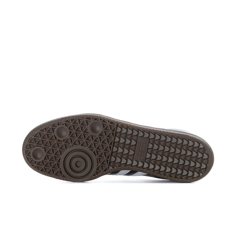 Brown adidas Samba OG rubber outsole with circular traction pattern and textured tread.