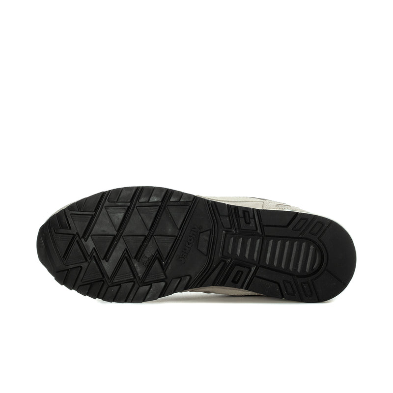 Men's running shoe outsole, black tread with textured grip pattern
