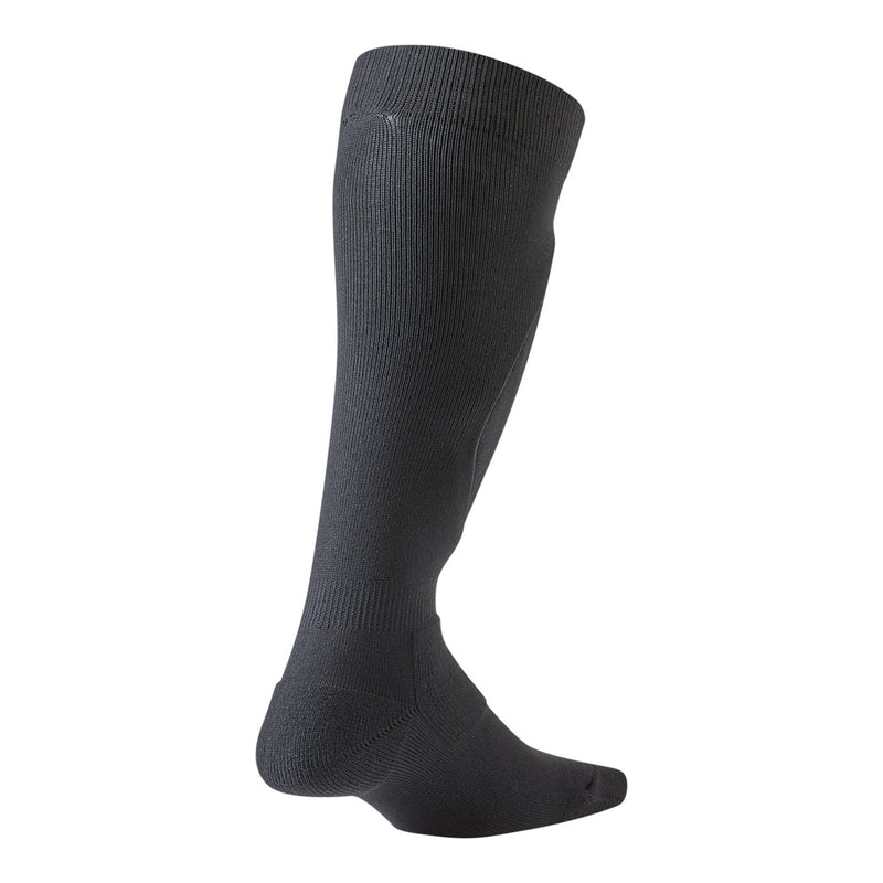 Black shin guard sock, ribbed leg with padded shin protection
