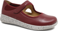Red shoe with a white sole on a white background
