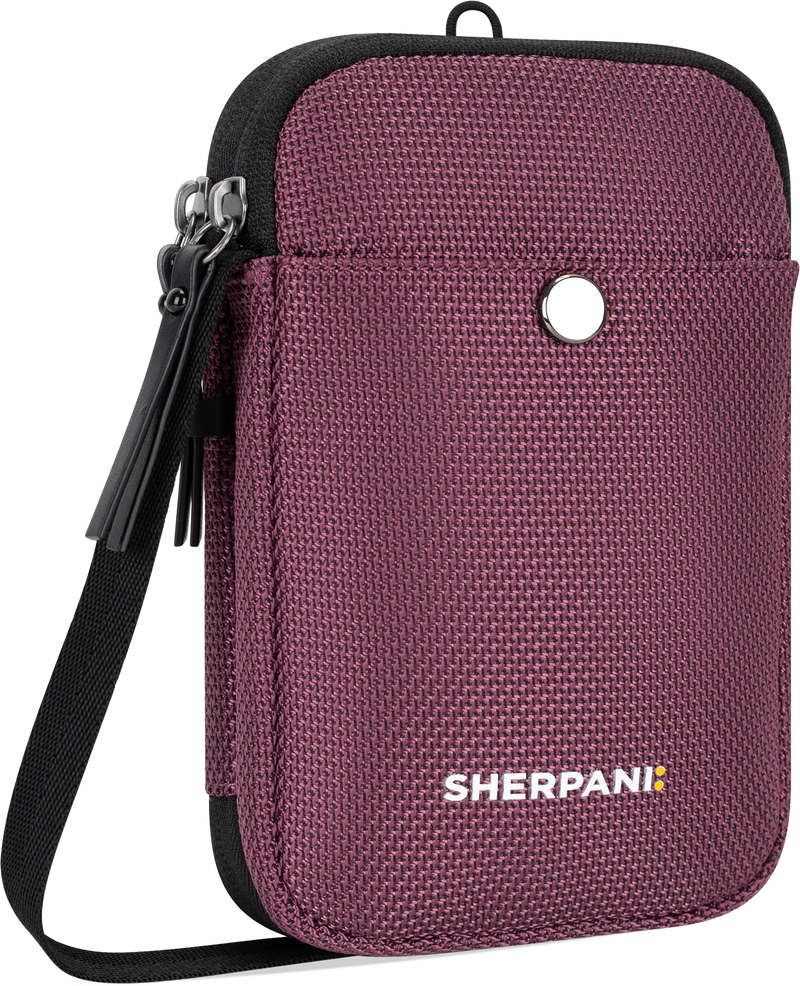 Quarter turn view Women's Sherpani Hand Bag style name Simplicity At in color Smoky Orchid. Sku: 26-SIMPL05060
