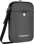 Quarter turn view Women's Sherpani Hand Bag style name Simplicity At in color Granite. Sku: 26-SIMPL04060