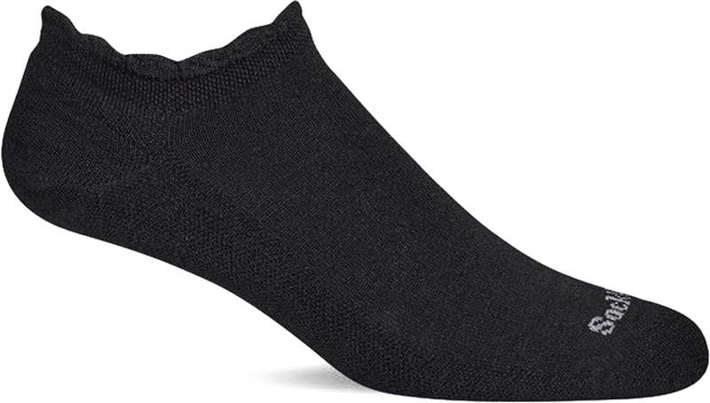 Quarter turn view Women's Sockwell Sock style name Simplicity in color Black. Sku: LD250W-900