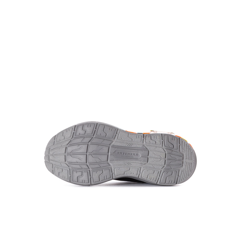 Kids Skechers Garage sneaker outsole tread, gray rubber with orange accents