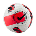 Mini soccer ball with white panels, red accents, black graphics, and Nike swoosh