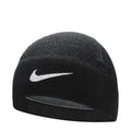 Nike black knit beanie with white swoosh logo