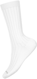 Quarter turn view Women's Smartwool Sock style name Slouchy Rib Tall Crew in color White. Sku: SW003108122