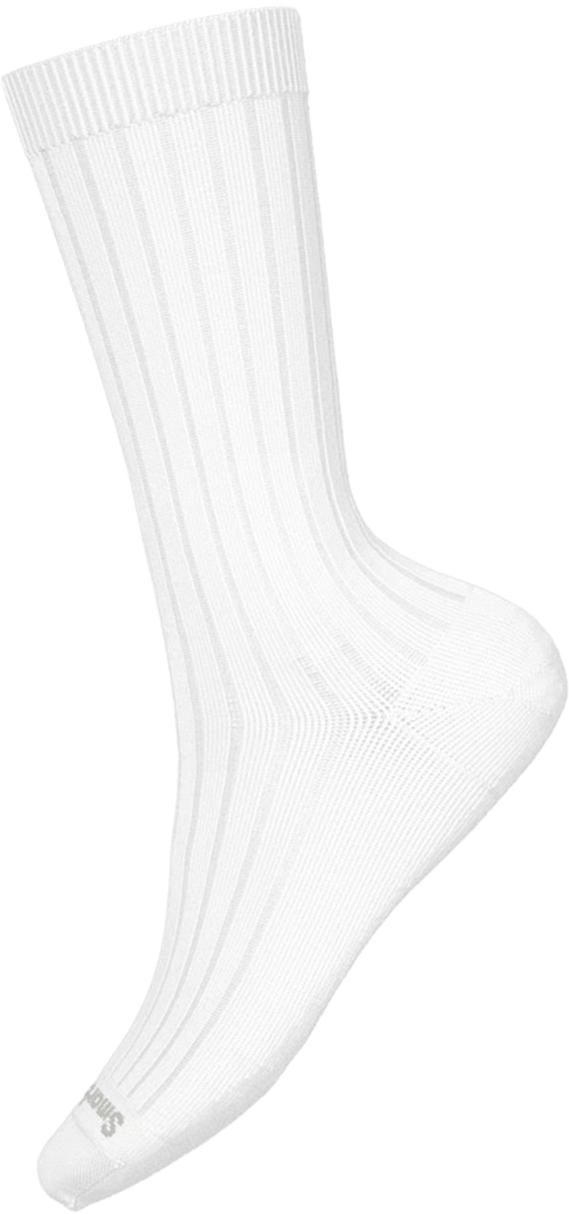 Quarter turn view Women's Smartwool Sock style name Slouchy Rib Tall Crew in color White. Sku: SW003108122