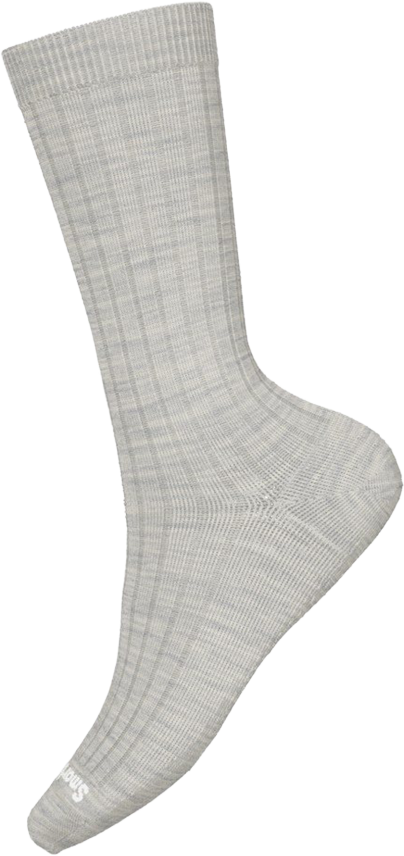 Quarter turn view Women's Smartwool Sock style name Slouchy Rib Tall Crew in color Ash. Sku: SW003108069