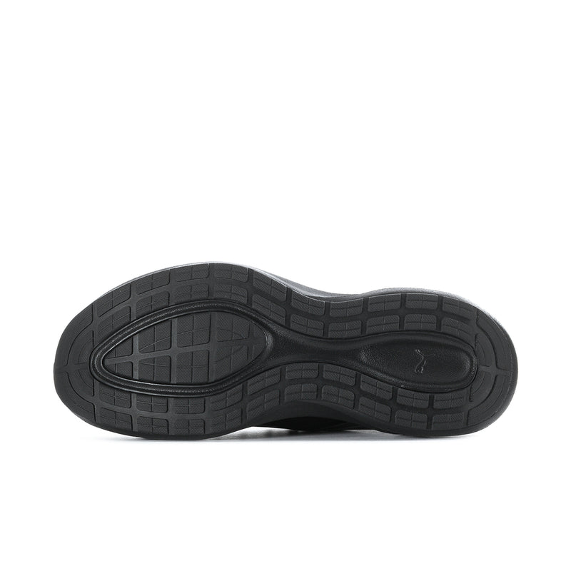 Men's black rubber outsole with traction tread pattern