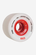 Softsider Cruiser Wheel 65mm white with red core and stoneground tan side for traction