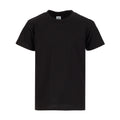 Youth black crew neck T-shirt, short sleeves, solid knit