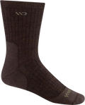 Quarter turn view Men's Wide Open Sock style name Solid Cushion Micro Crew in color Walnut. Sku: 9001-WALNUT