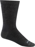 Quarter turn view Men's Wide Open Sock style name Solid Light Crew in color Charcoal. Sku: 9012-CHARCOAL