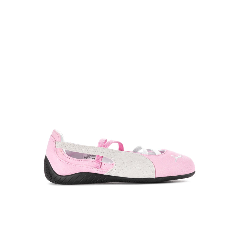 Kids' ballet shoes in pink and white, with hook-and-loop strap and cushioned lining