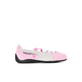 Kids' ballet shoes in pink and white, with hook-and-loop strap and cushioned lining