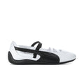 Speedcat womens ballet flats in white with black side panels and strap