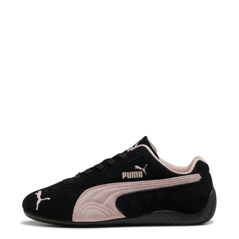 Black and mauve PUMA Speedcat OG low-top sneakers with lace closure and PUMA logo
