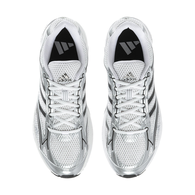 Men's sneakers front view with white laces, padded collar, and adidas logo.