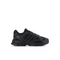 Kids black lace-up athletic sneakers with mesh upper